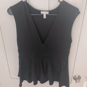 Leith Black Peplum Top